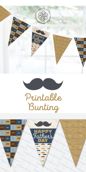 Father's Day Bunting - Mustache and Glasses - Greengate Images