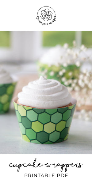 Green Hexagon Cupcake Wrapper - Greengate Images