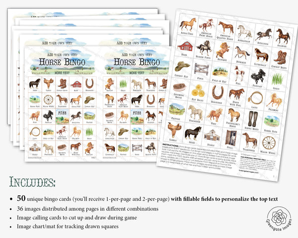 Horse Bingo - Greengate Images