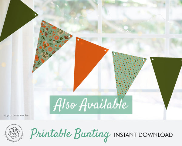 Fall Bunting - Aqua, Orange, Green Football and Sweaters - Printable Digital Download by Greengate Images