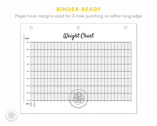 Tracking Chart - Weight loss and other data - Printable Digital Download by Greengate Images