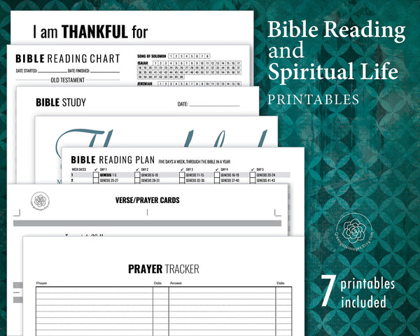 Bible Study and Spiritual Life Pack - Printable Digital Download by Greengate Images