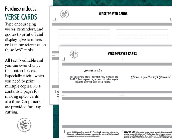 Bible Study and Spiritual Life Pack - Printable Digital Download by Greengate Images