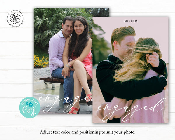 5x7 Engagement Announcement - Printable Digital Download by Greengate Images