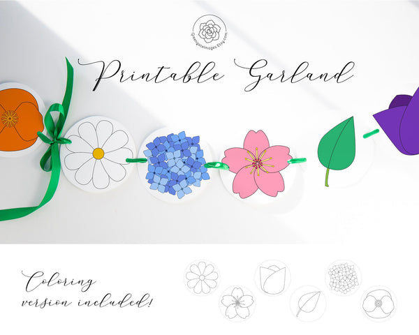 Flower Garland - Printable Digital Download by Greengate Images
