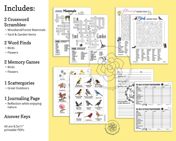 Nature Activity Printables Pack - Greengate Images
