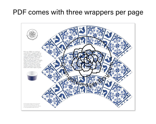 Talavera Style Cupcake Wrapper - Greengate Images