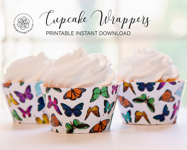 Butterfly Cupcake Wrappers - Colorful - Greengate Images