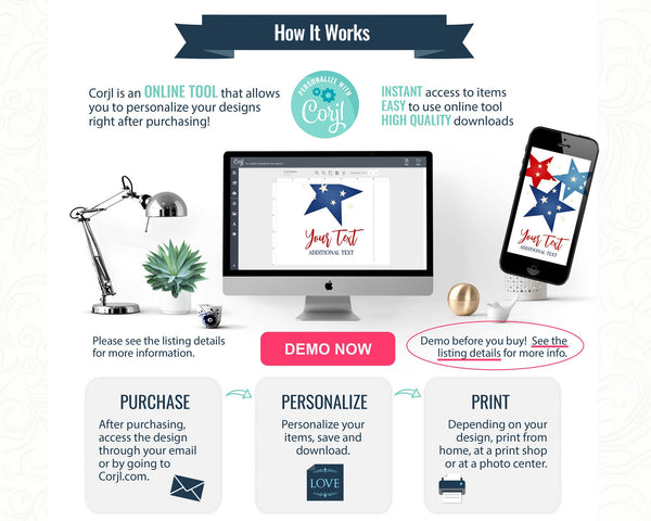 Patriotic Stars Gift Tag - Printable Digital Download by Greengate Images