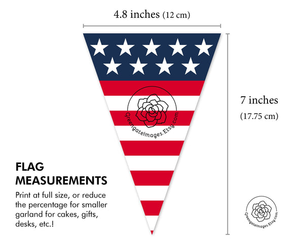 American Flag Bunting - Printable Digital Download by Greengate Images
