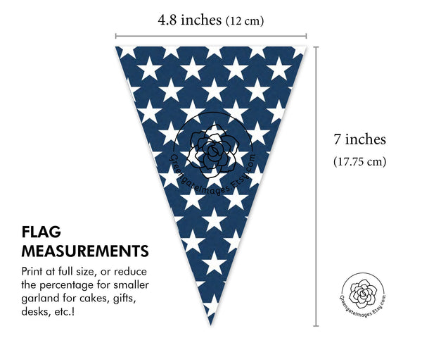 4th of July Banner - Stars, Stripes, and Fireworks - Printable Digital Download by Greengate Images