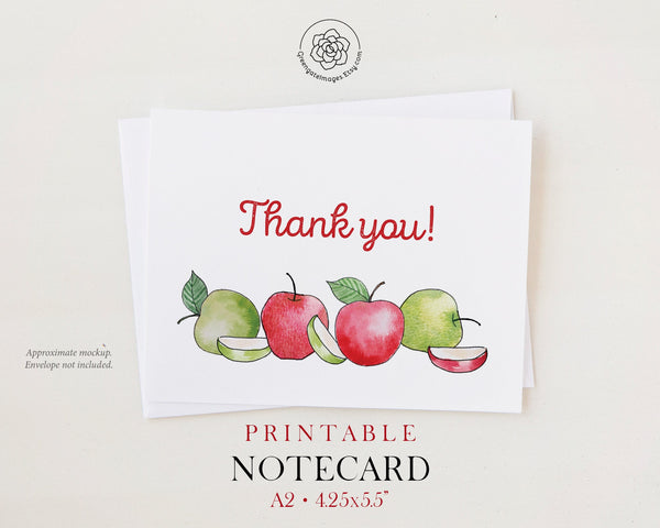 Apples Thank You Card - Printable Digital Download by Greengate Images