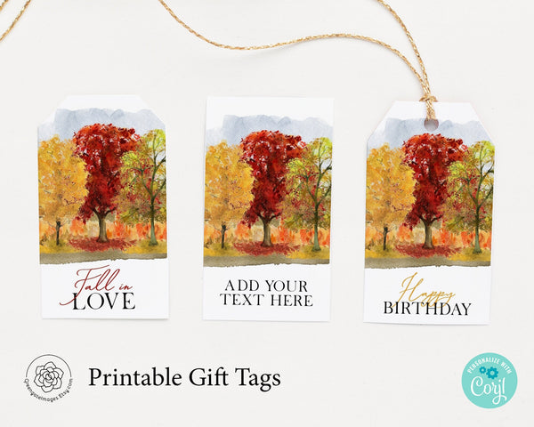 Fall Trees Gift Tag - Printable Digital Download by Greengate Images