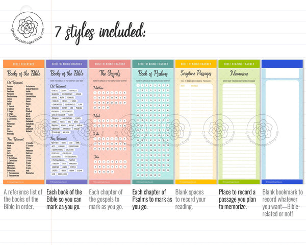 Bible Bookmark Set - Color - Printable Digital Download by Greengate Images