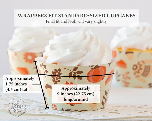 Fall Cupcake Wrappers - Foxes, Sweaters, Footballs, and Pies - Printable Digital Download by Greengate Images