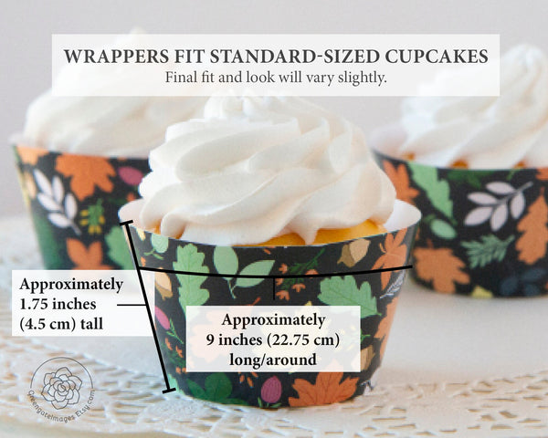 Fall Leaves Cupcake Wrappers - Printable Digital Download by Greengate Images