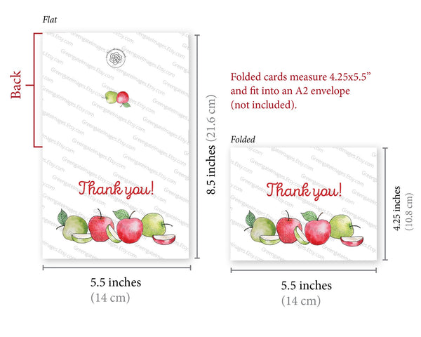 Apples Thank You Card - Printable Digital Download by Greengate Images