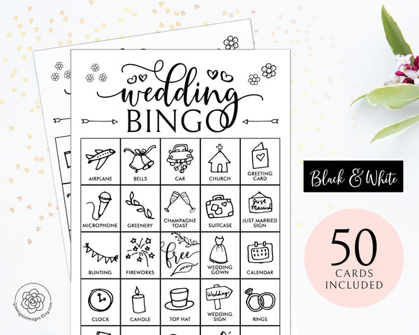 Wedding Bingo - Black and White - Greengate Images