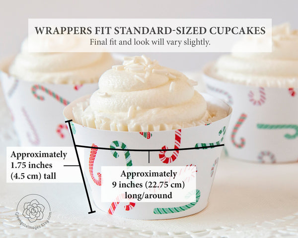 Candy Cane Cupcake Wrappers - Greengate Images