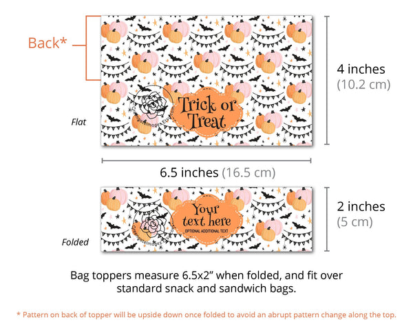 Peach/Pink Pumpkins Halloween Bag Toppers - Printable Digital Download by Greengate Images