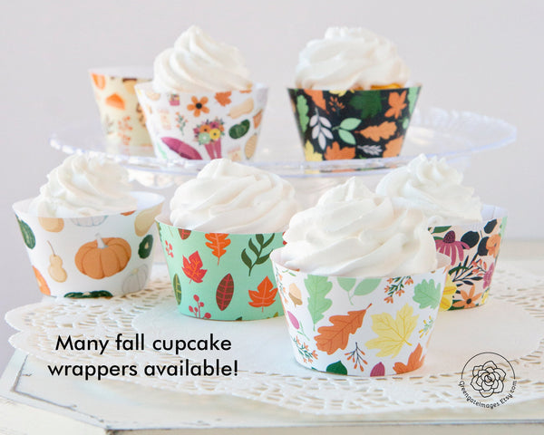 Pumpkins & Gourds Cupcake Wrappers - Printable Digital Download by Greengate Images
