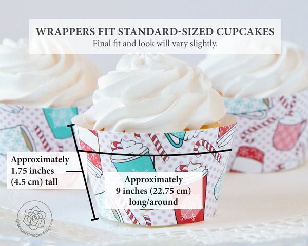 Hot Chocolate Cupcake Wrappers - Printable Digital Download by Greengate Images