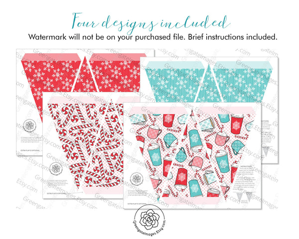 Hot Chocolate Bunting - Printable Digital Download by Greengate Images