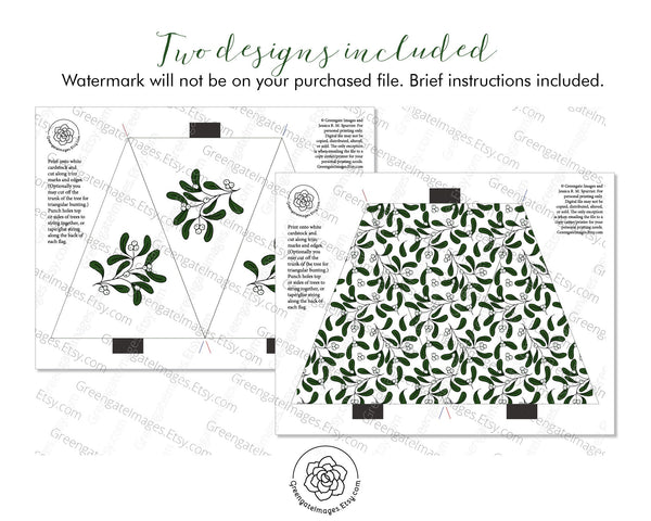 Christmas Tree Garland - Mistletoe - Printable Digital Download by Greengate Images