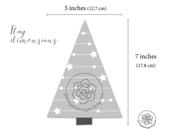 Christmas Tree Garland - Gray With Stars - Printable Digital Download by Greengate Images