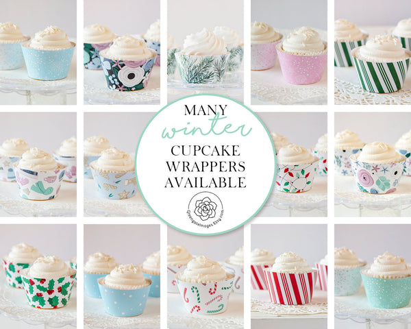 Christmas Flamingo Cupcake Wrappers - Printable Digital Download by Greengate Images