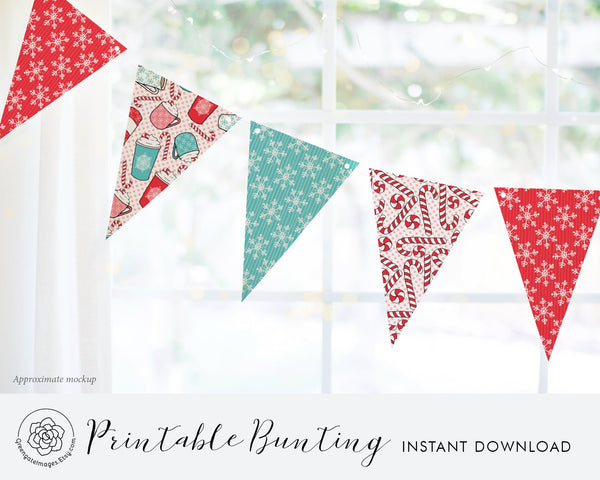 Hot Chocolate Bunting - Printable Digital Download by Greengate Images