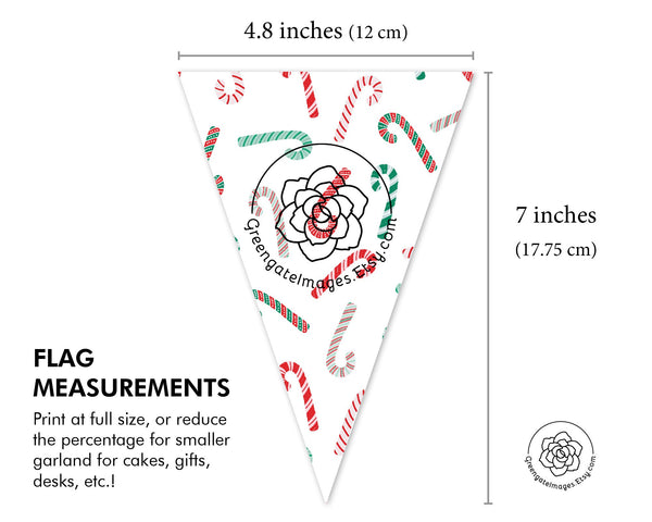 Candy Cane Bunting - Printable Digital Download by Greengate Images