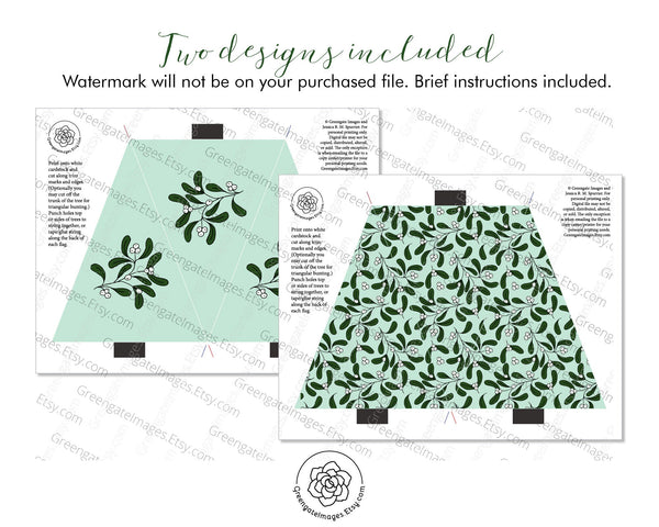 Christmas Tree Garland - Mint Mistletoe - Printable Digital Download by Greengate Images