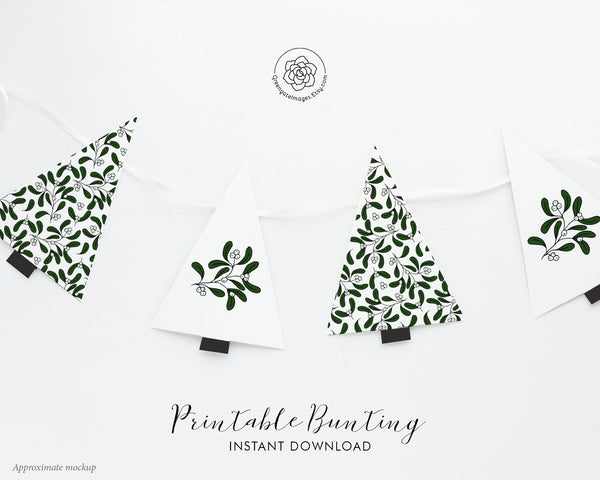 Christmas Tree Garland - Mistletoe - Printable Digital Download by Greengate Images