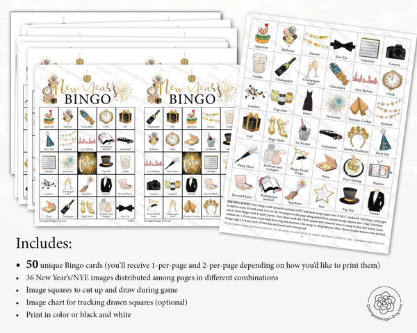 New Year's Bingo - Color - Greengate Images