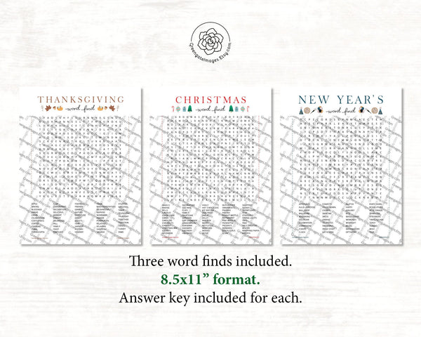 Holiday Word Search Bundle - Greengate Images