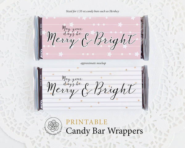 Christmas Candy Bar Wrapper Duo - Simple Stars - Printable Digital Download by Greengate Images