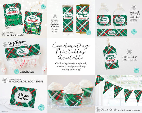 Christmas Plaid Bunting - Printable Digital Download by Greengate Images