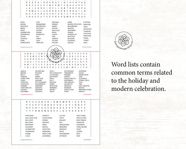 Holiday Word Search Bundle - Greengate Images