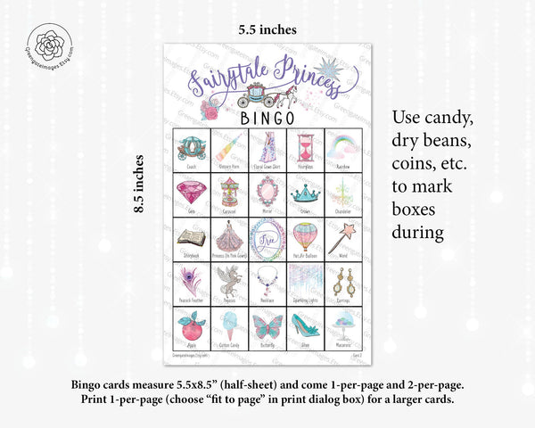 Fairytale Princess Bingo - Greengate Images