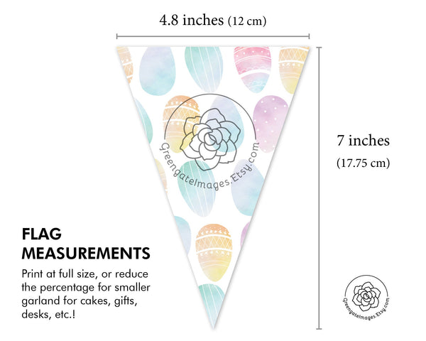Easter Bunting - Pastel Eggs - Printable Digital Download by Greengate Images
