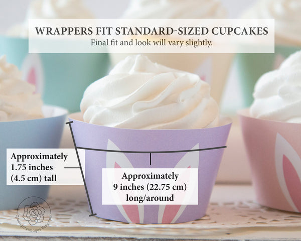 Bunny Ears Cupcake Wrapper Set - Pastel Bundle - Greengate Images
