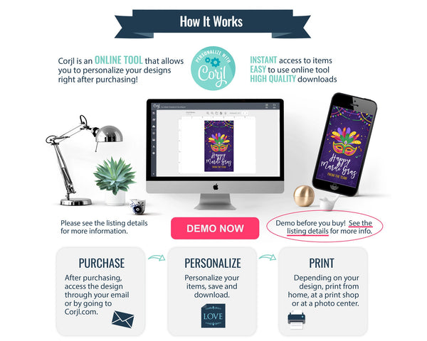 Mardi Gras Gift Tags - Printable Digital Download by Greengate Images