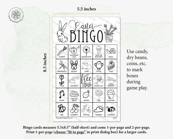 Easter Bingo - Black and White - Greengate Images