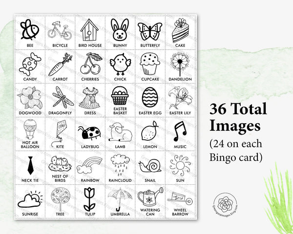 Easter Bingo - Black and White - Greengate Images
