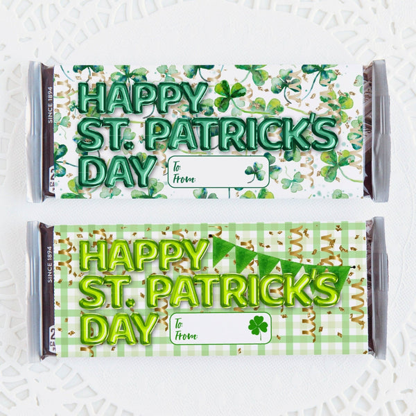 St. Patrick's Day Candy Bar Wrapper Set - Foil Balloon Letters - Greengate Images