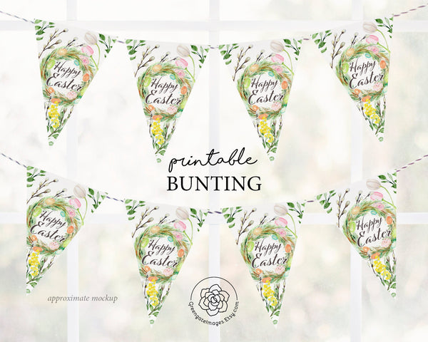 Easter Bunting - Happy Easter Botanical - Printable Digital Download by Greengate Images