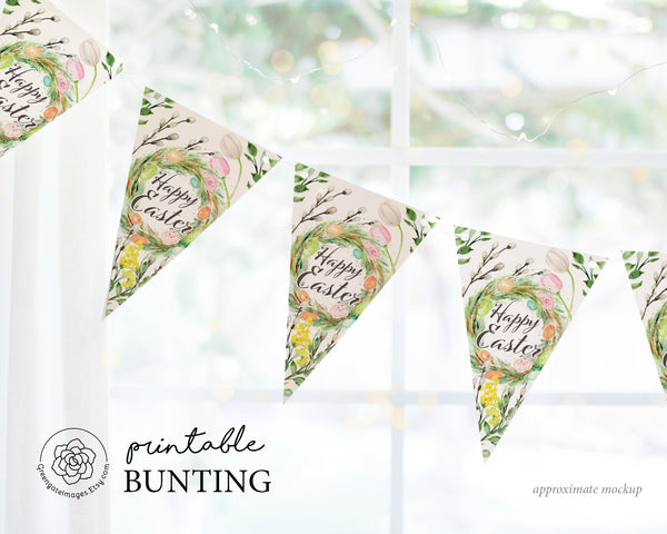 Easter Bunting - Happy Easter Botanical - Printable Digital Download by Greengate Images