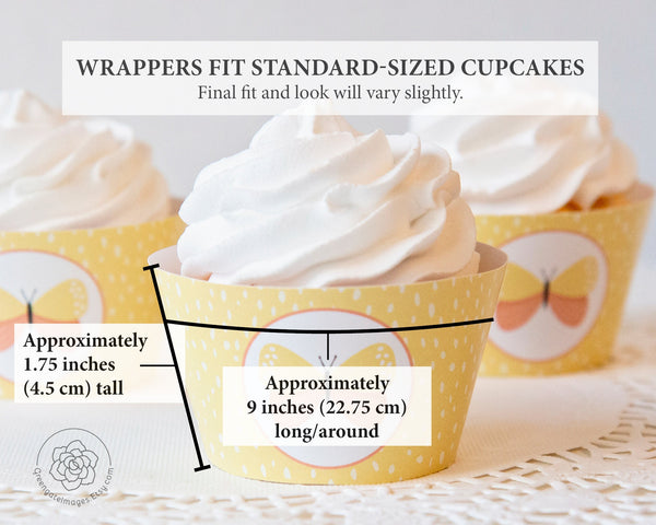 Butterfly Cupcake Wrapper - Yellow