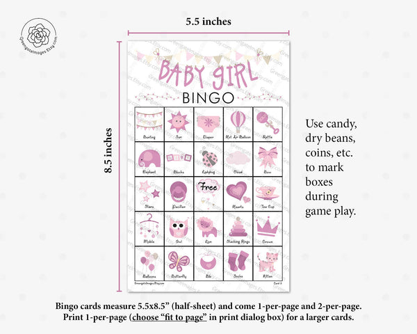 Baby Girl Bingo - Greengate Images